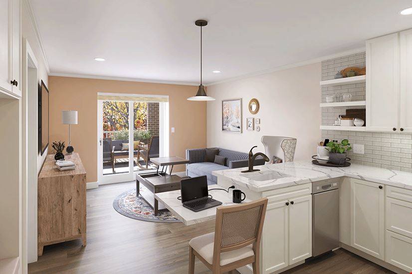 Simplified Living Contemporary Kitchen And Living